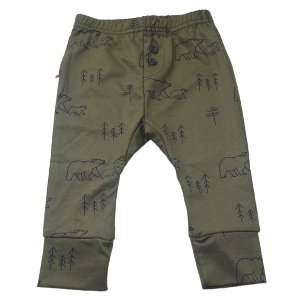 SOOKlbaby Baby Bottoms Pants Size 9 to 12 months Olive Green Polar Bear